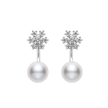 Naušnice s diamantmi a morskou perlou Akoya Classic Elegance