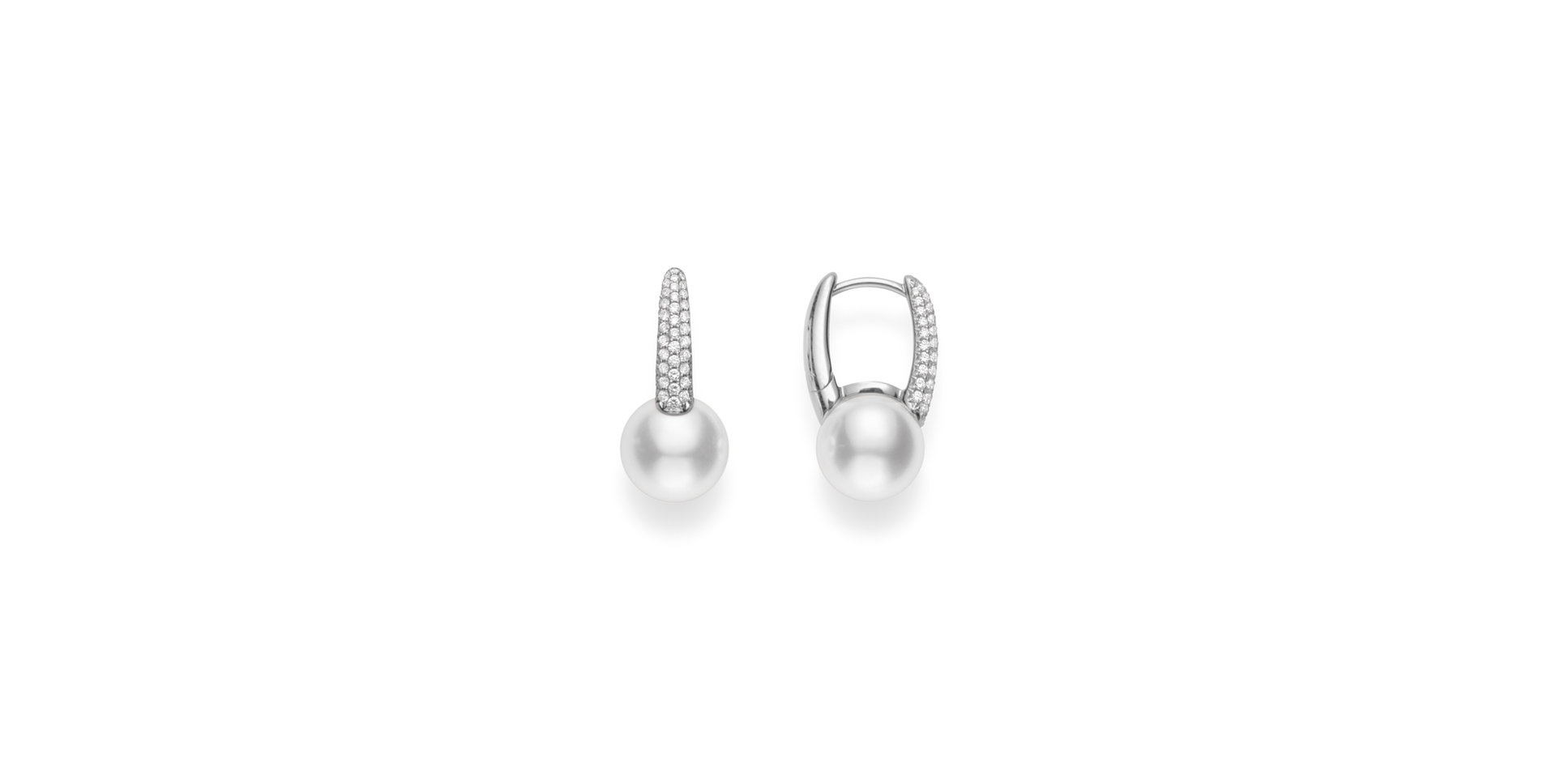 Náušnice s diamantmi a perlou Cultured Pearl