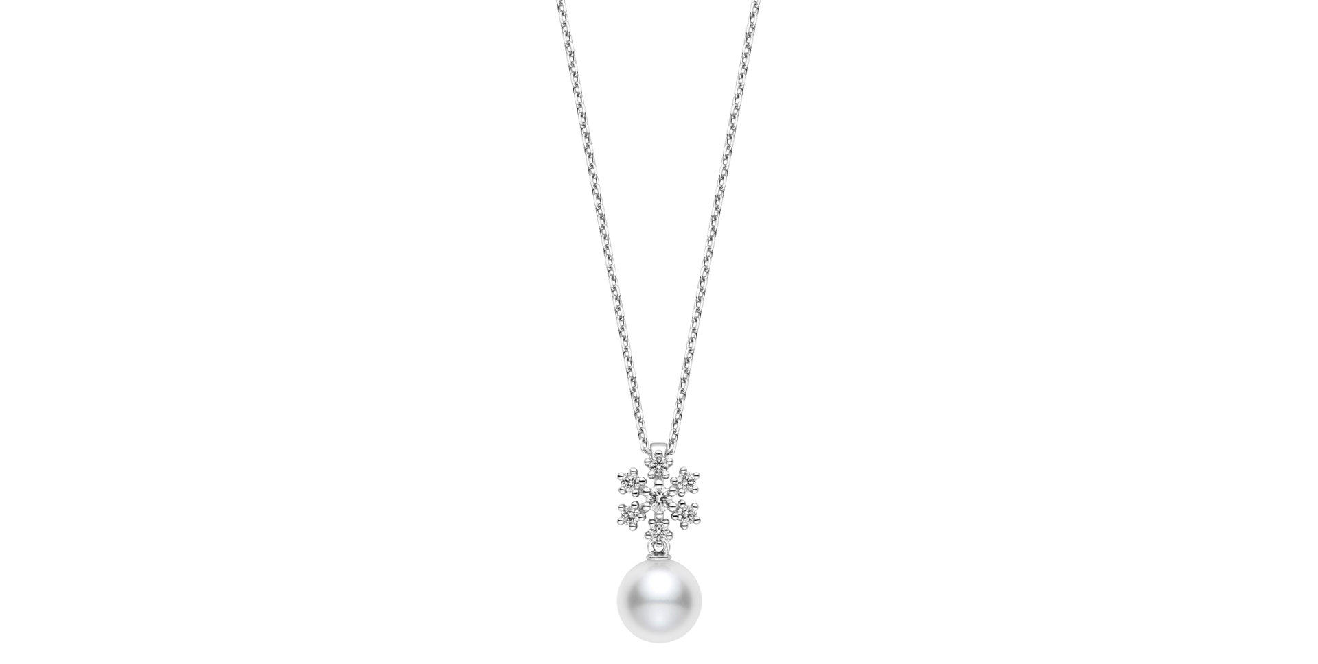 Náhrdelník s diamanty s morskou perlou Akoya Classic Elegance