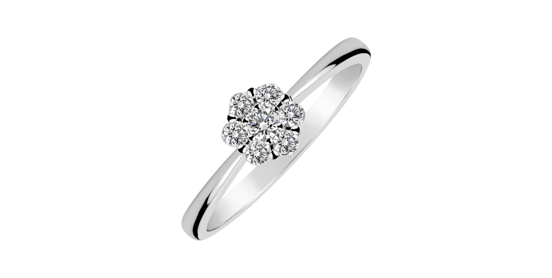 Prsteň s diamantmi Shiny Flower