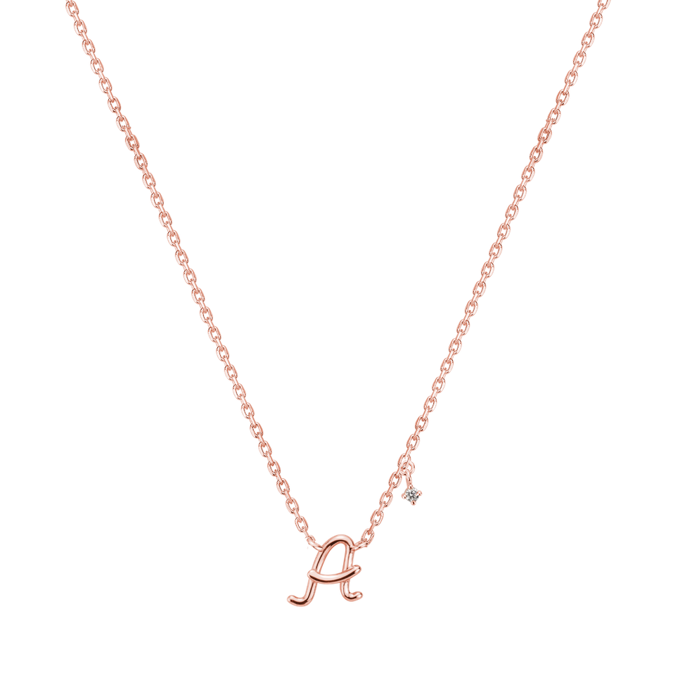 Náhrdelník s diamantom Elegance Letter