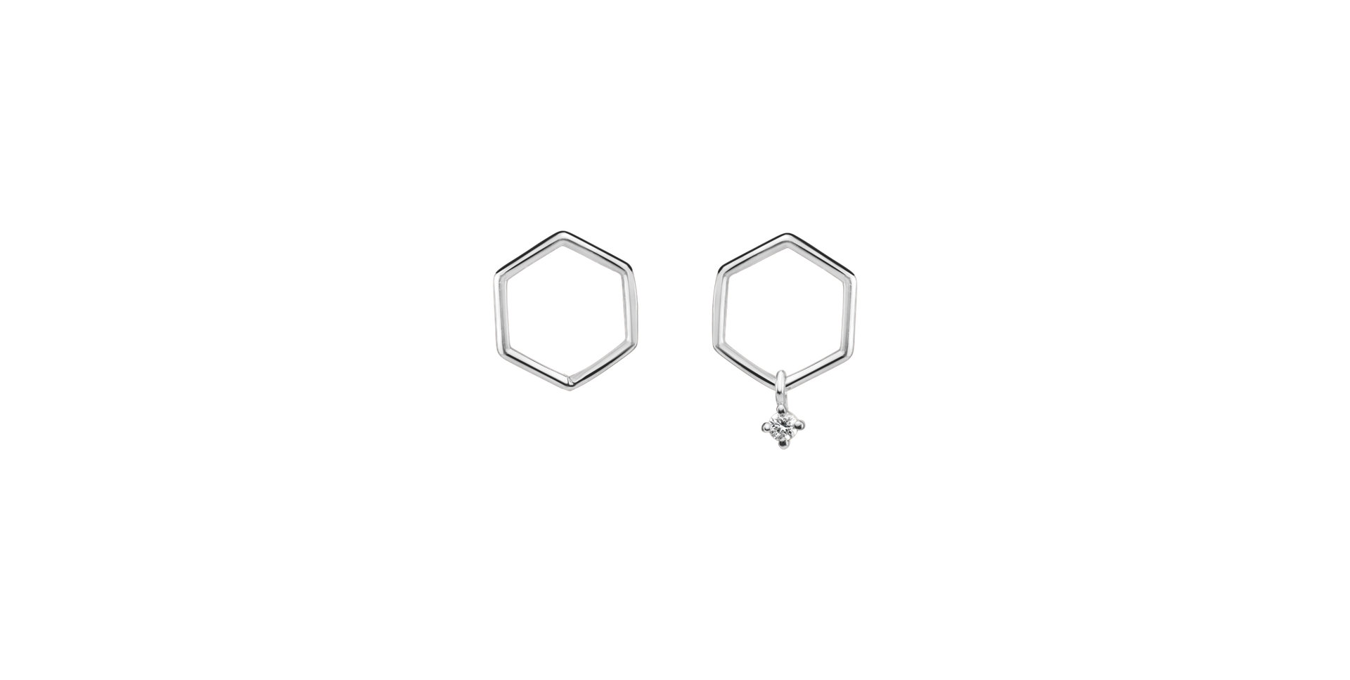Náušnice s diamantom Hexapolygon