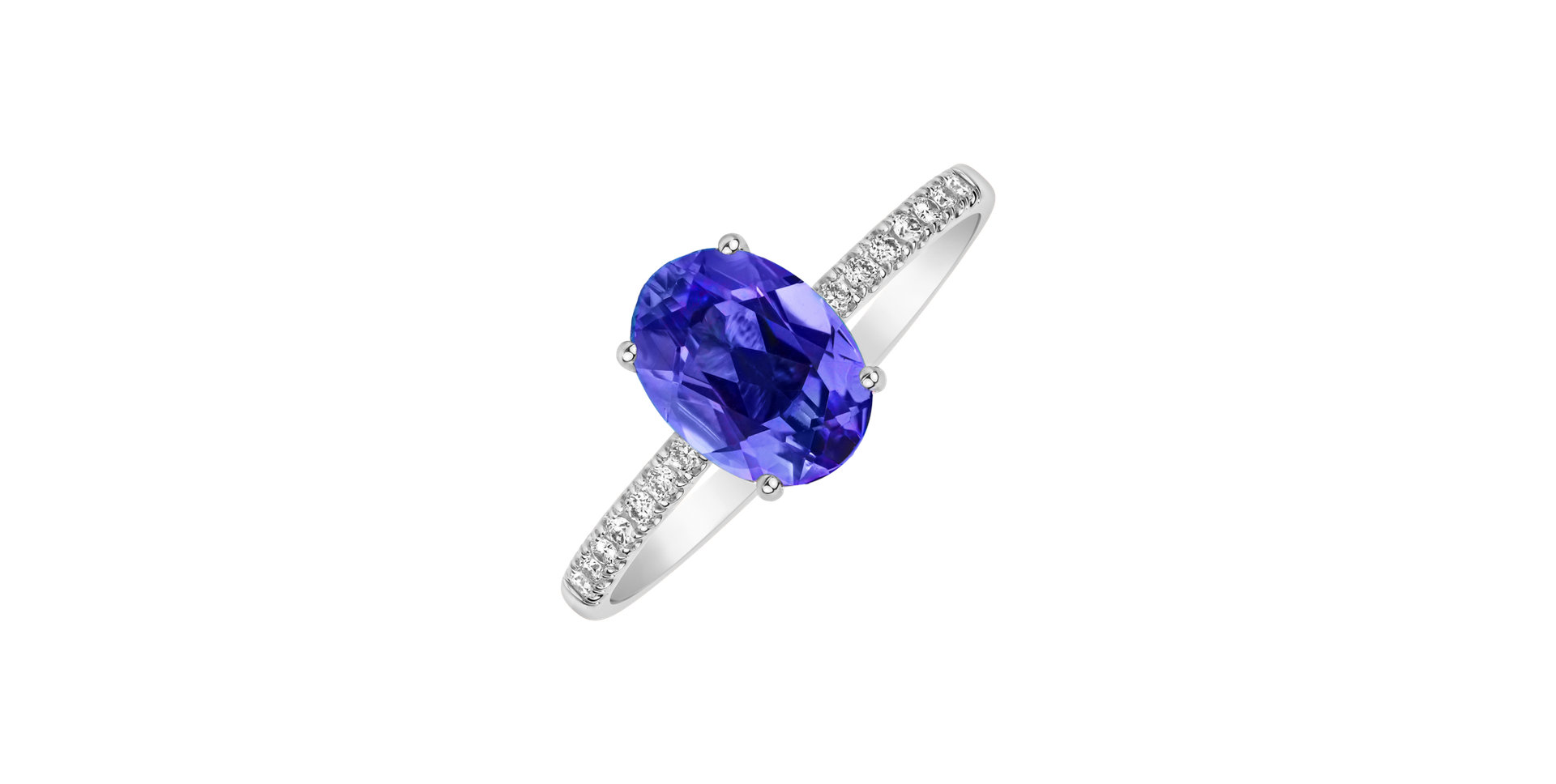 Prsteň s diamantmi a tanzanitom Touch of Shine