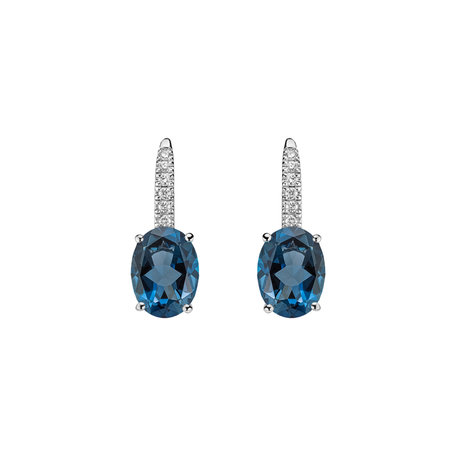 Náušnice s diamantmi a topásom Iris Elegance