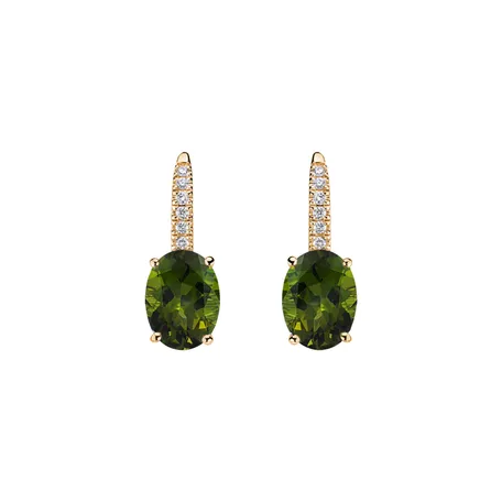 Náušnice s diamantmi a turmalínom Iris Elegance