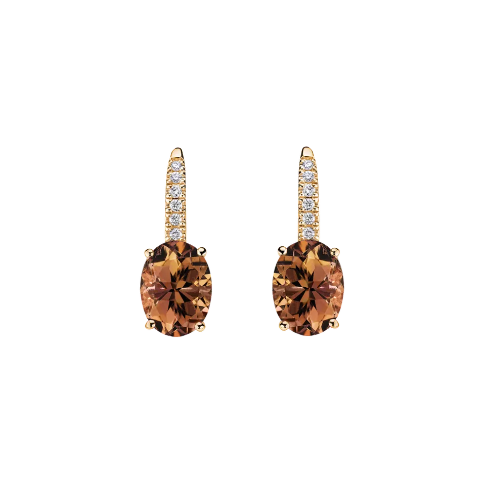 Náušnice s diamantmi a turmalínom Iris Elegance