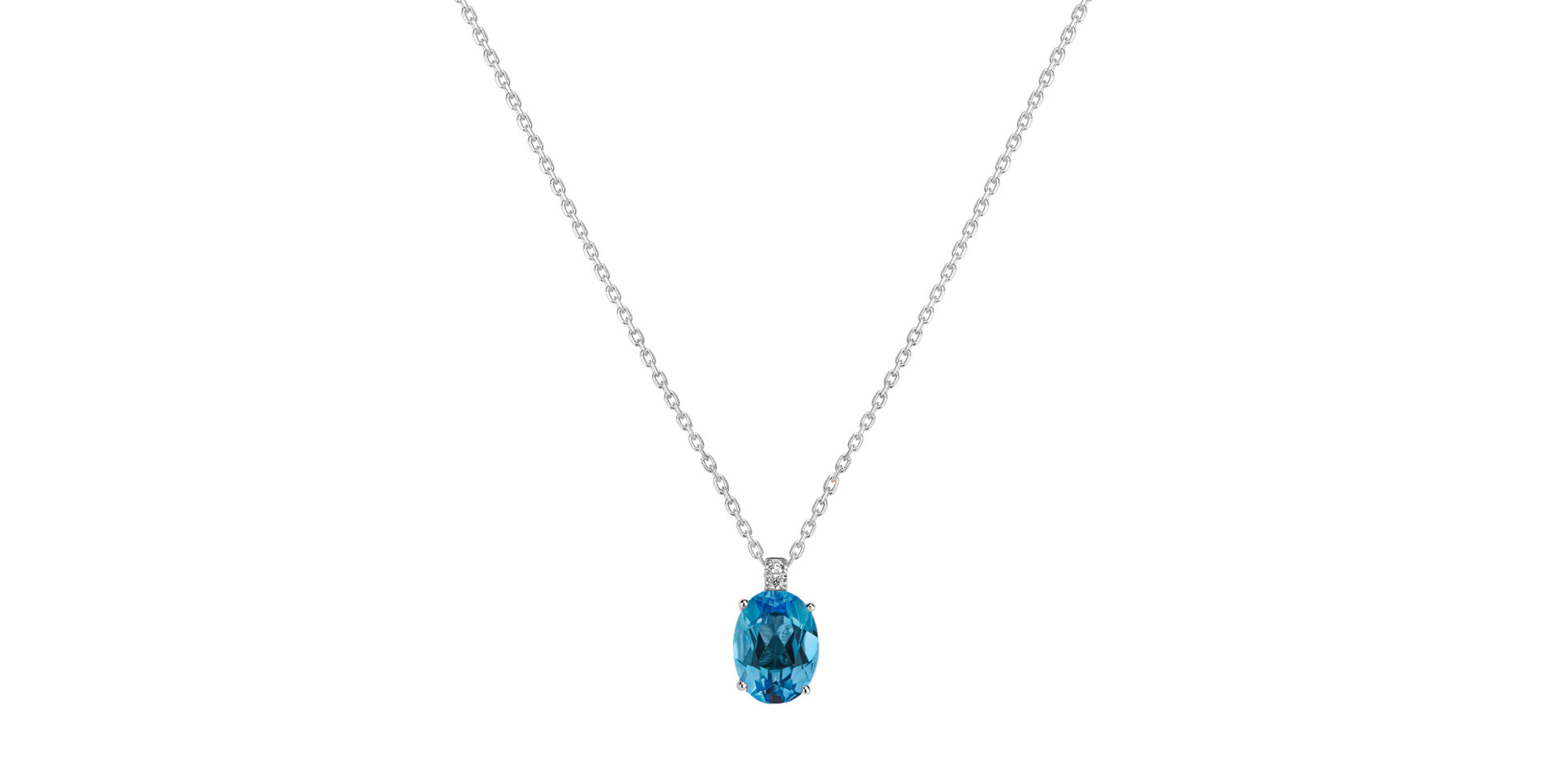 Náhrdelník s diamantmi a topásom Aurora