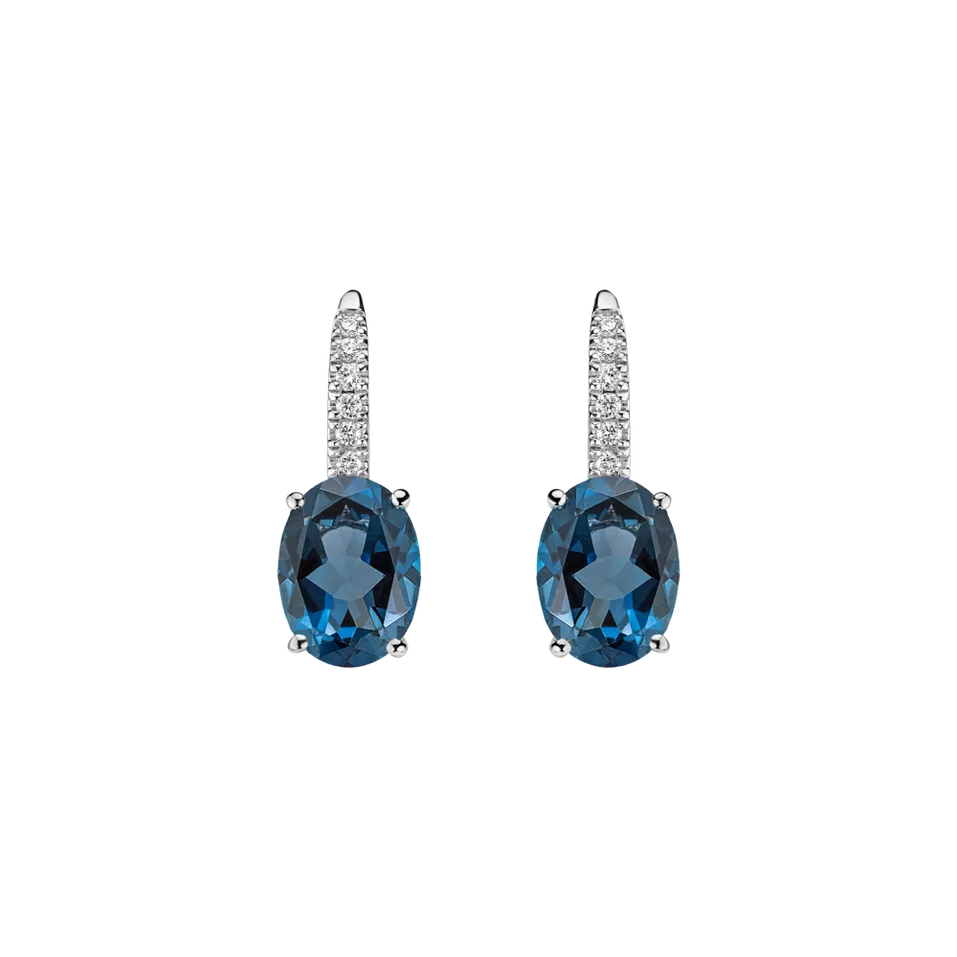 Náušnice s diamantmi a topásom Niké Elegance