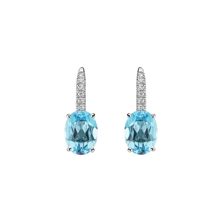 Náušnice s diamantmi a topásom Niké Elegance
