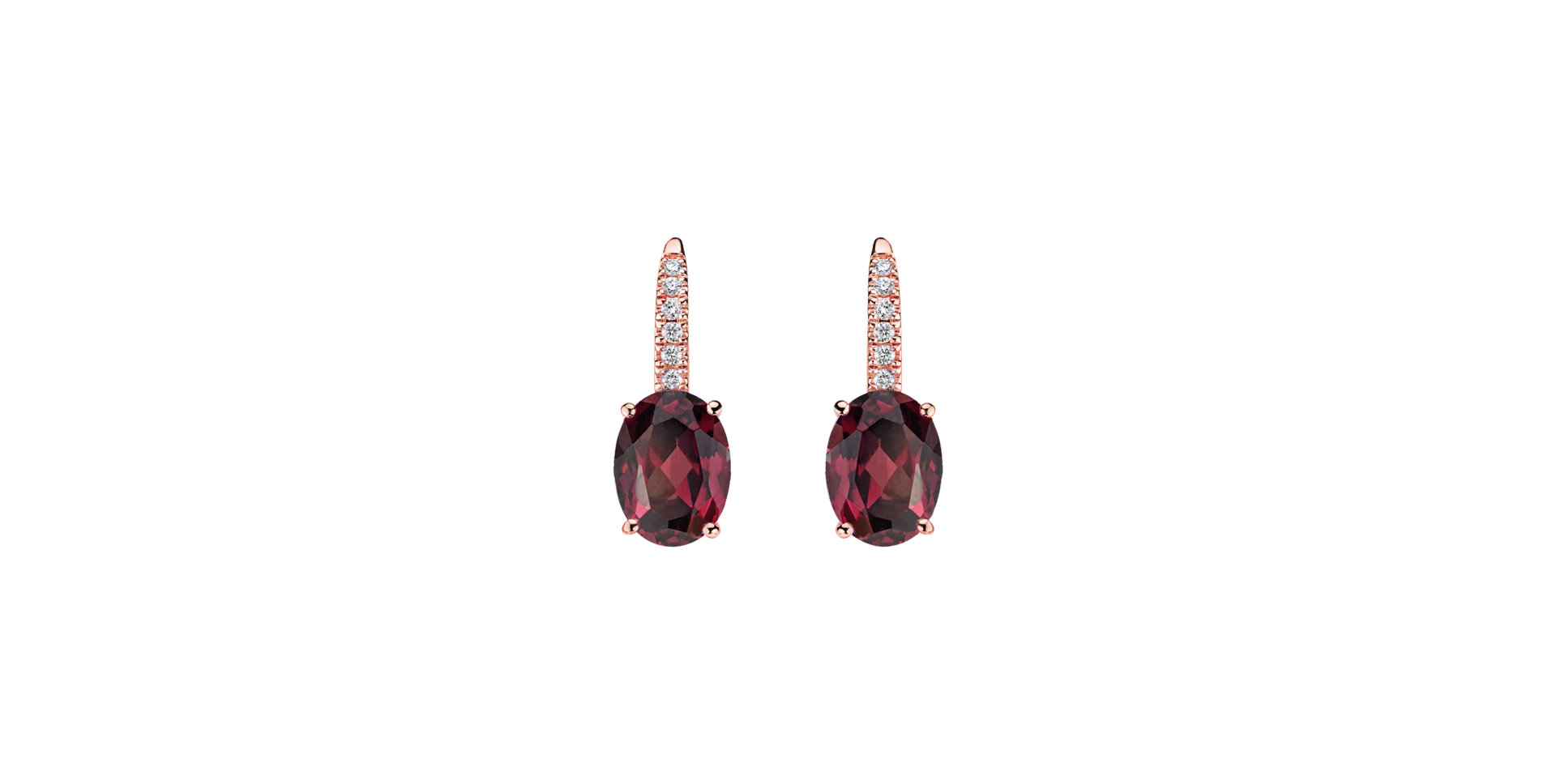 Náušnice s diamantmi a rhodolitom Niké Elegance