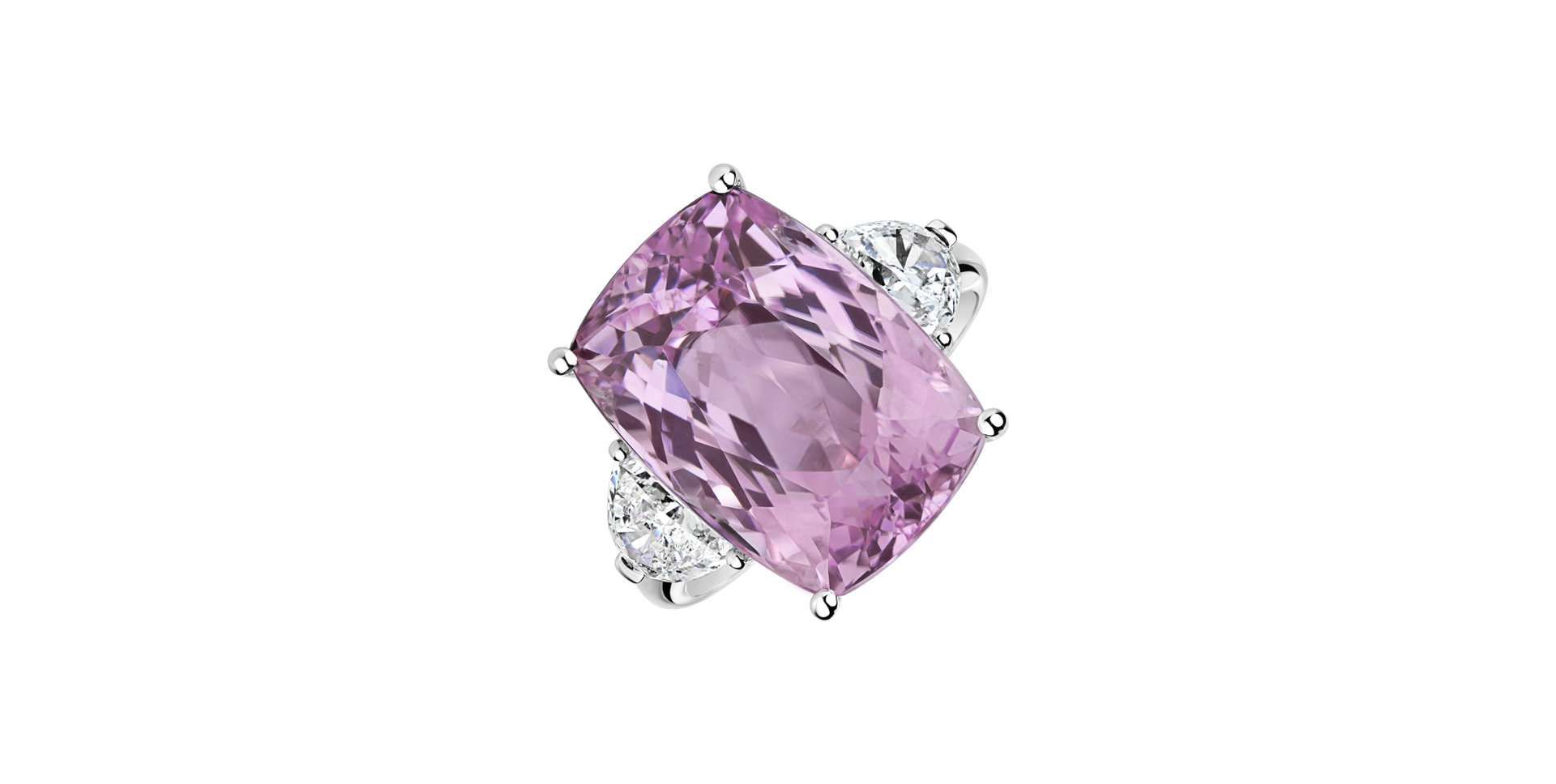Prsteň s diamantmi a kunzitom Violet Ophelia