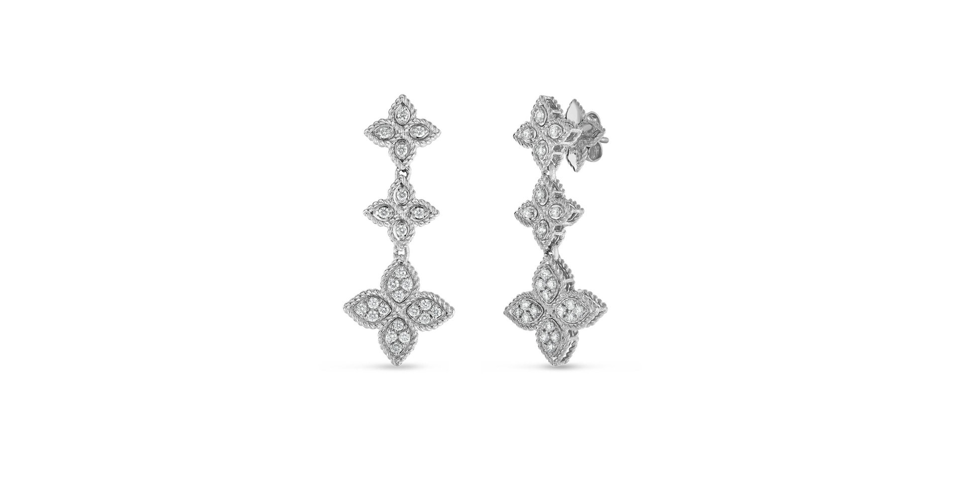 Náušnice s diamantmi Princess Flower
