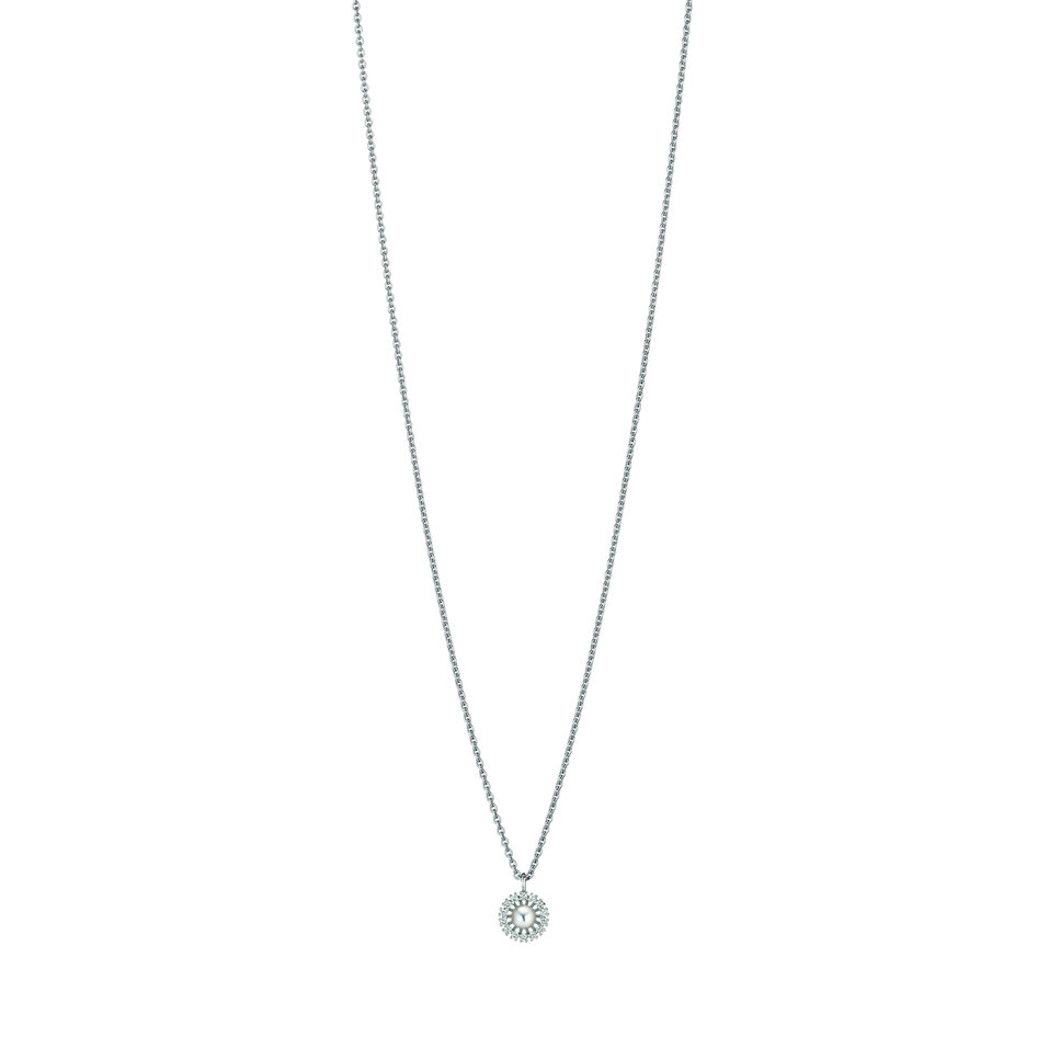 Náhrdelník s diamantmi a perlou Swing Boho Pearl