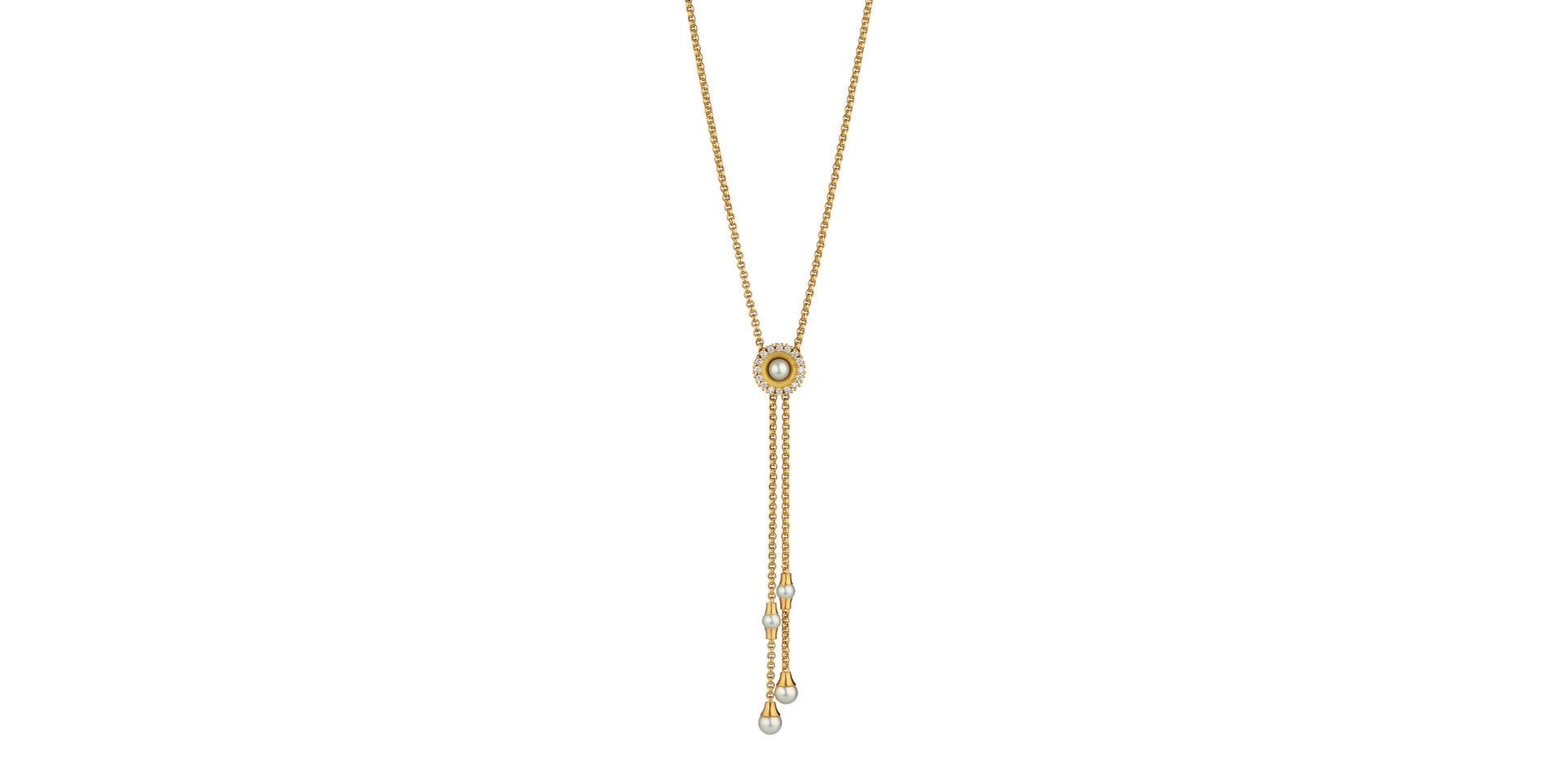 Náhrdelník s diamantmi a perlou Swing Boho Pearl