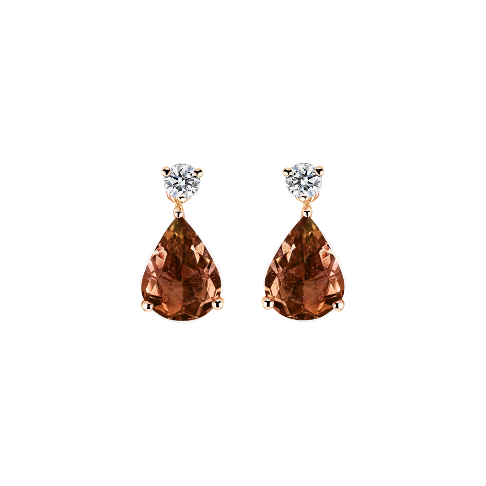 Náušnice s diamantmi a turmalínom Galatea