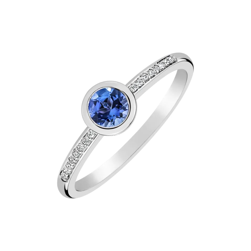 Prsteň s diamantmi a tanzanitom Regal Elegance