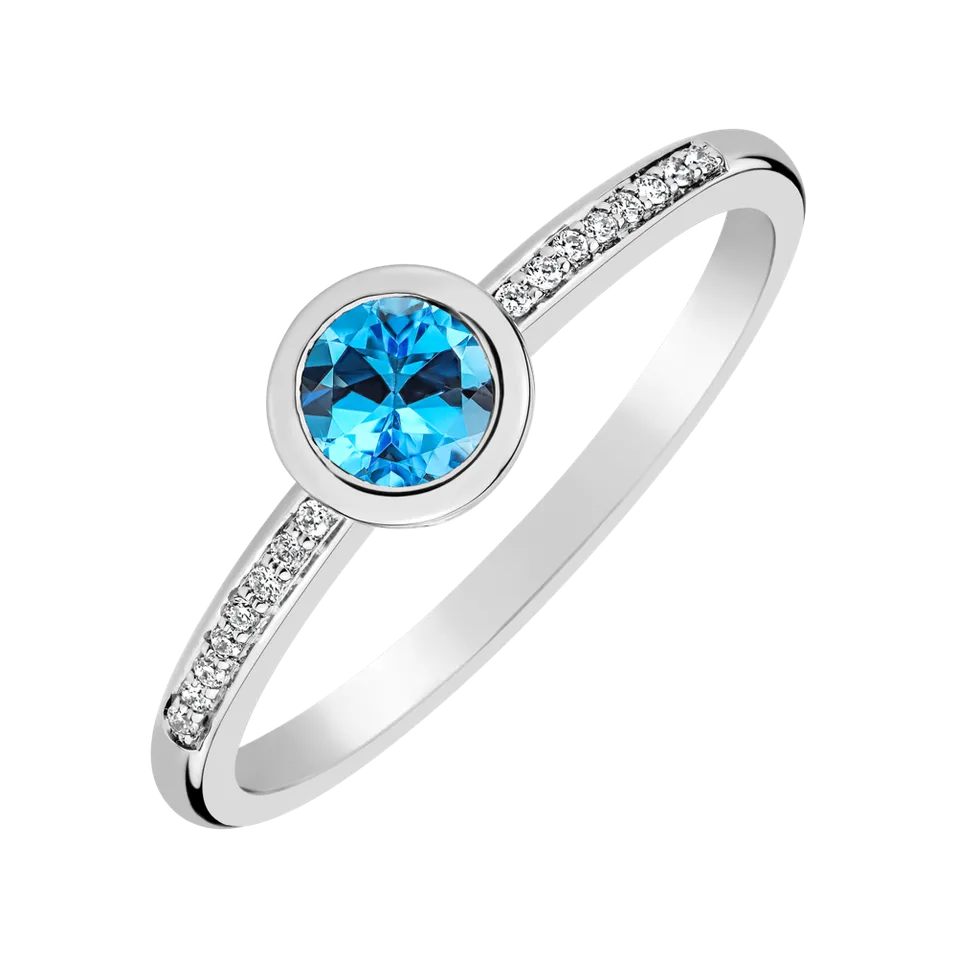 Prsteň s diamantmi a topásom Regal Sparkle