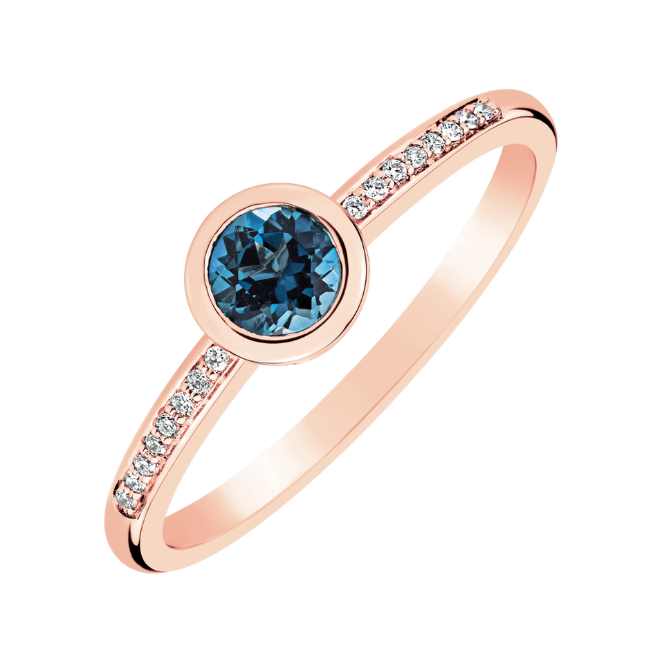 Prsteň s diamantmi a topásom Regal Sparkle