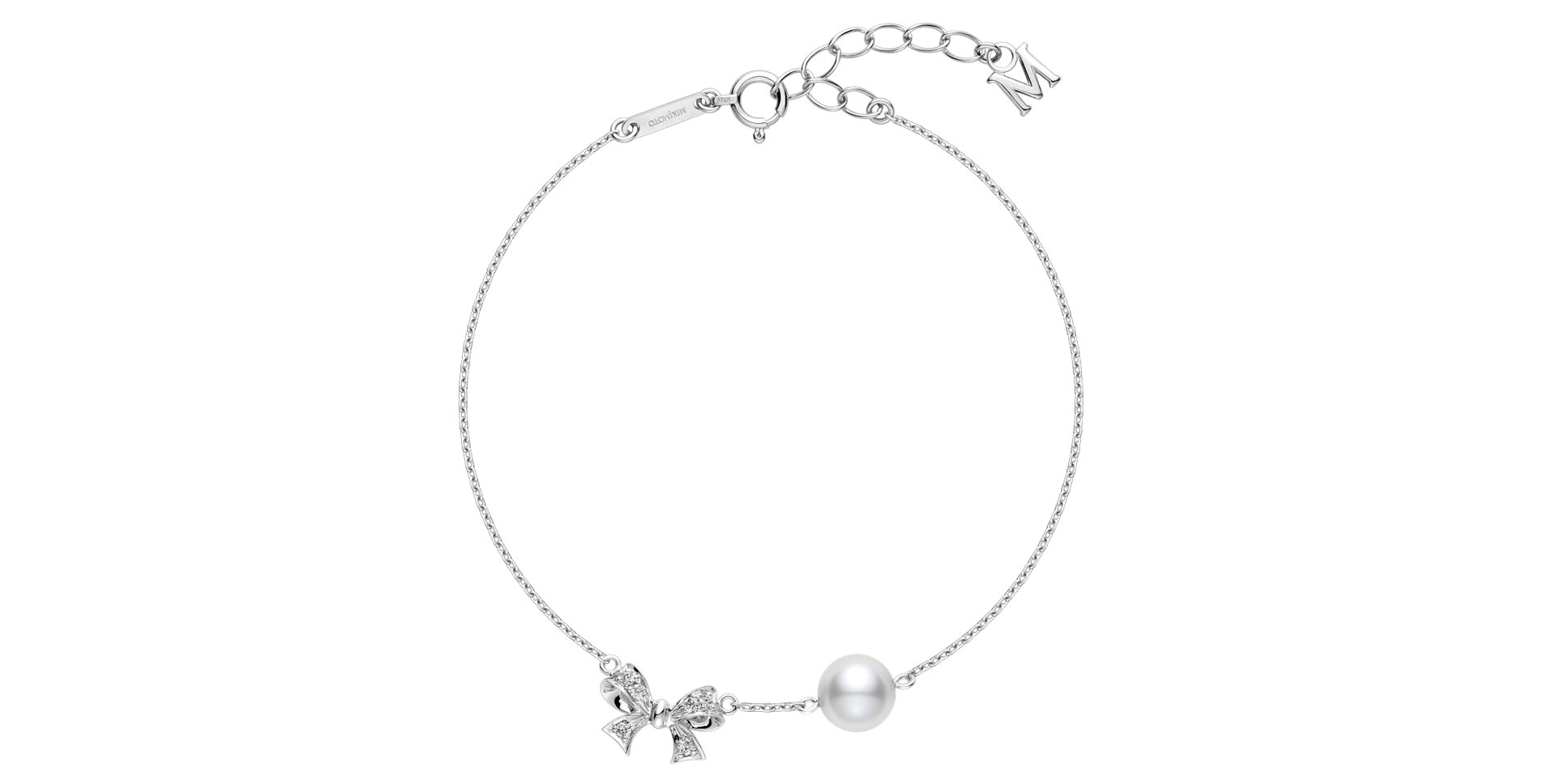 Náramok s diamantom a morskou bielou perlou Akoya Bracelet
