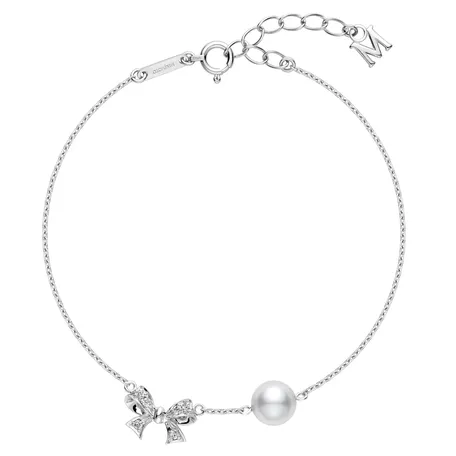 Náramok s diamantmi a morskou bielou perlou Akoya Bracelet