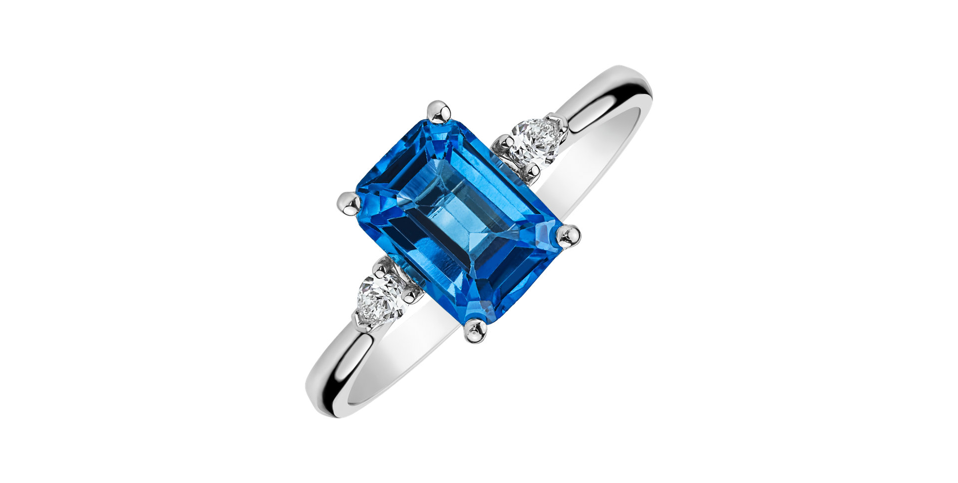 Prsteň s diamantmi a topásom Royal Anne