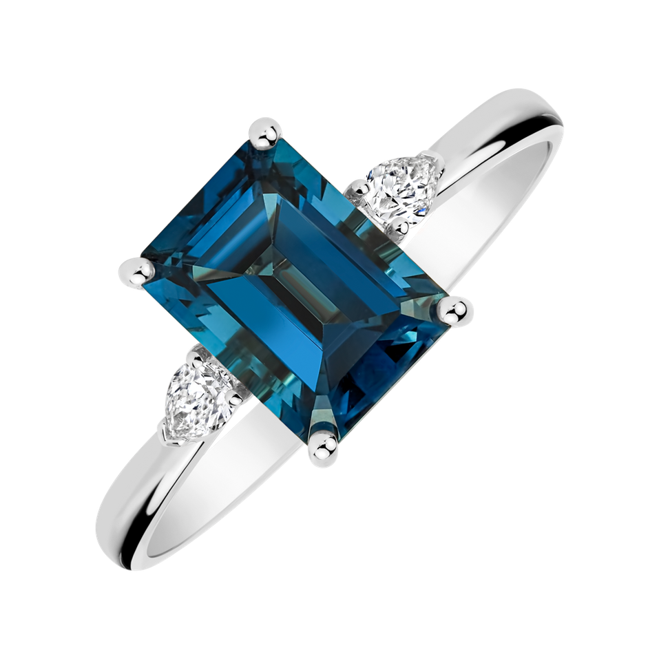 Prsteň s diamantmi a topásom Royal Anne