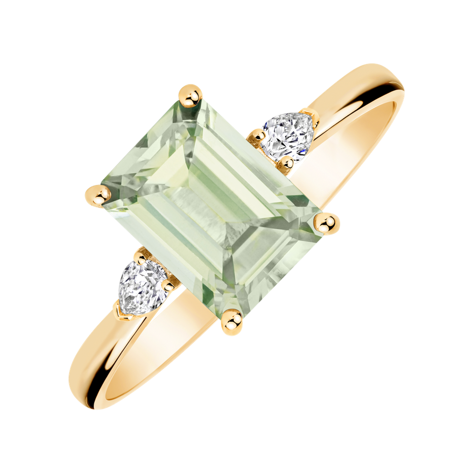 Prsteň s diamantmi a ametystom Royal Anne