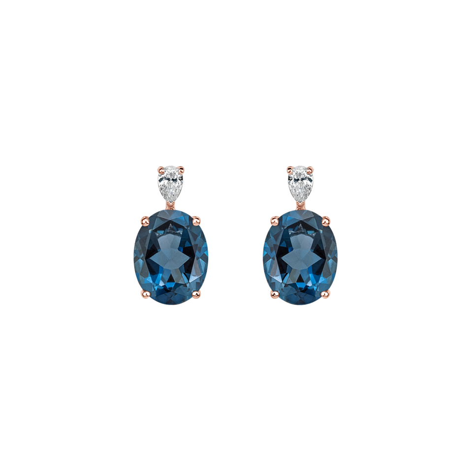 Náušnice s diamantom a topásom Royal Aura