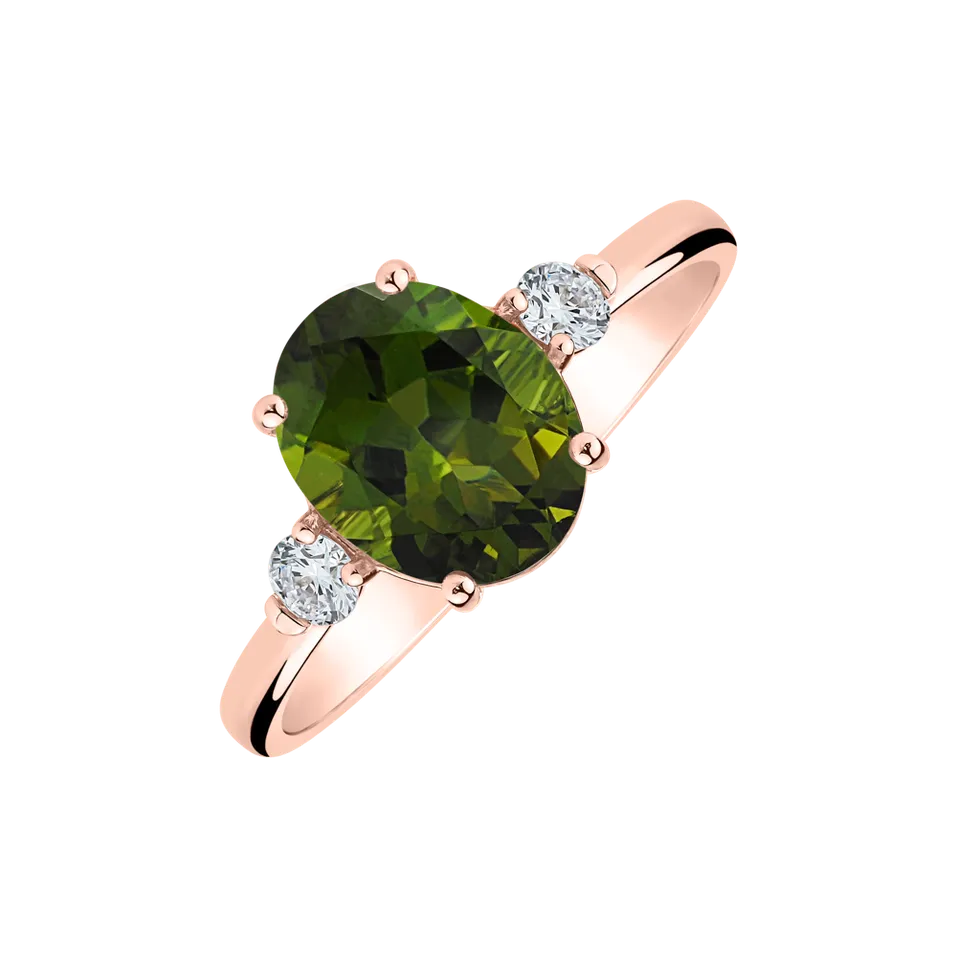 Prsteň s diamantmi a turmalínom Ivy Elegance