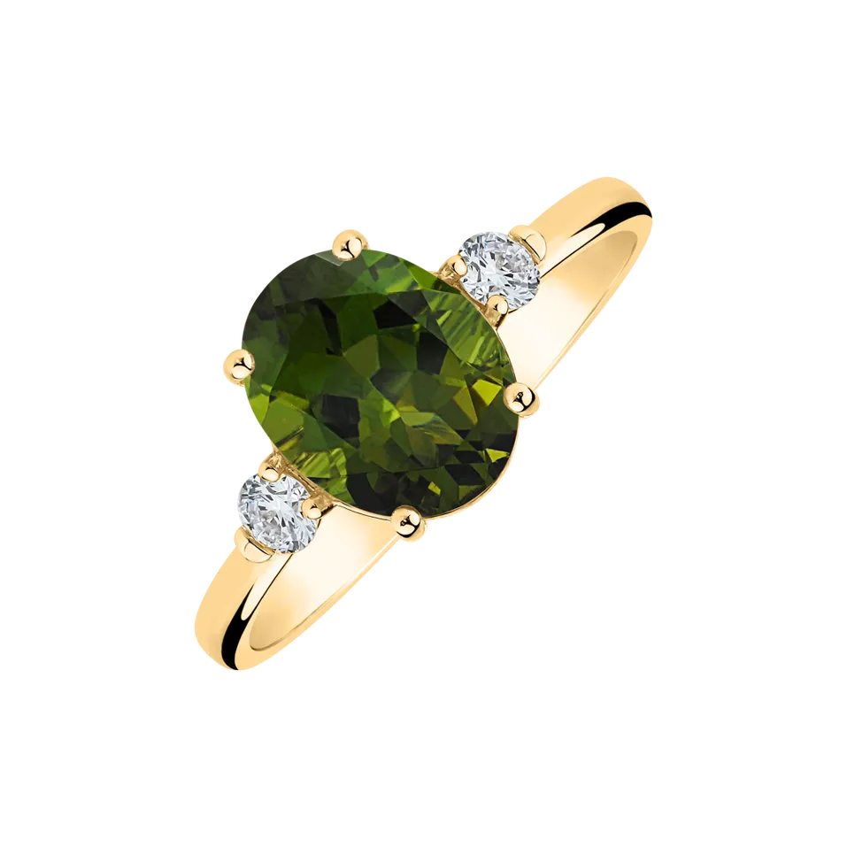 Prsteň s diamantmi a turmalínom Ivy Elegance