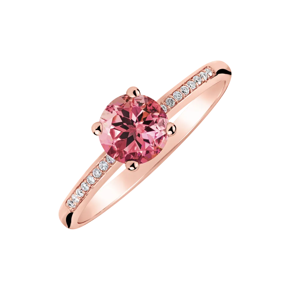 Prsteň s diamantmi a turmalínom Velvet