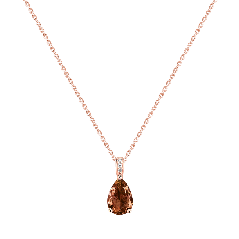 Náhrdelník s diamantmi a turmalínom Tearfall