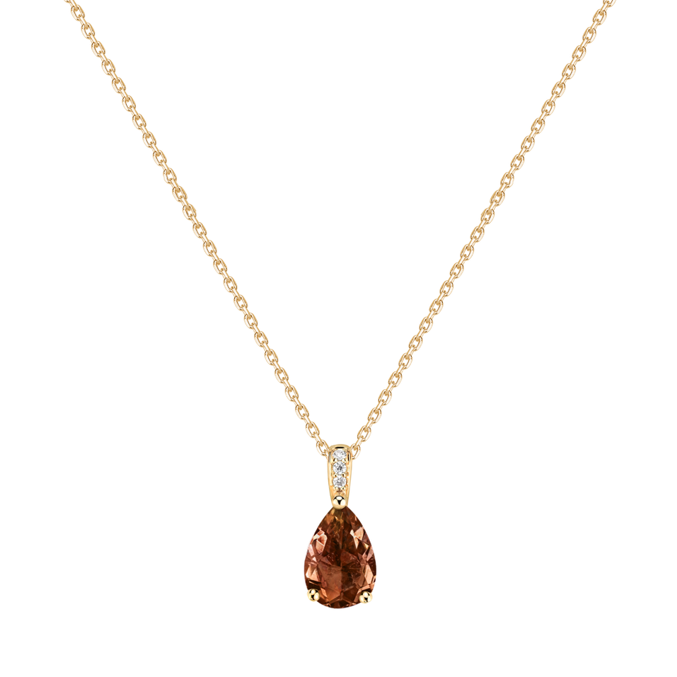 Náhrdelník s diamantmi a turmalínom Tearfall