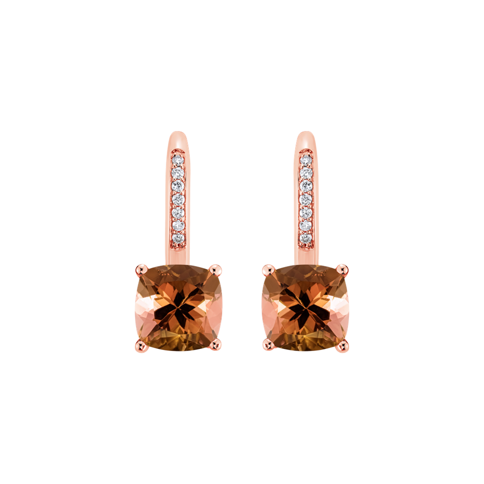 Náušnice s diamantmi a turmalínom Calliope