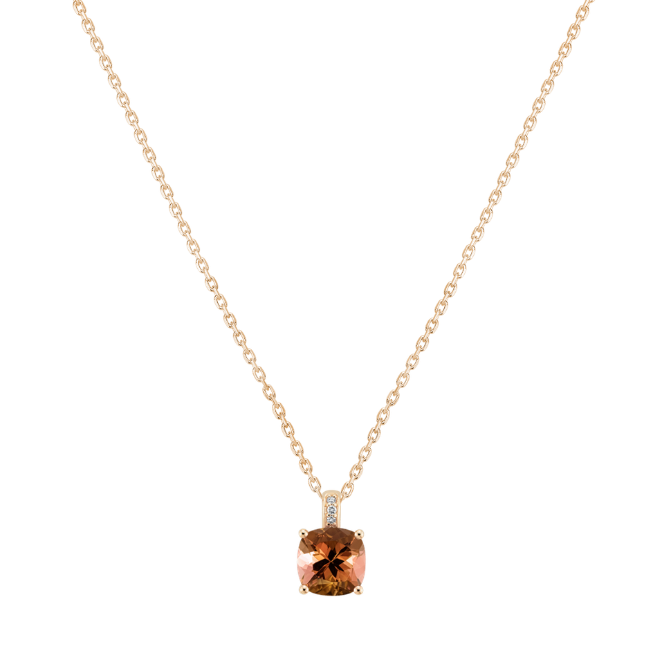 Náhrdelník s diamantmi a turmalínom Linnea