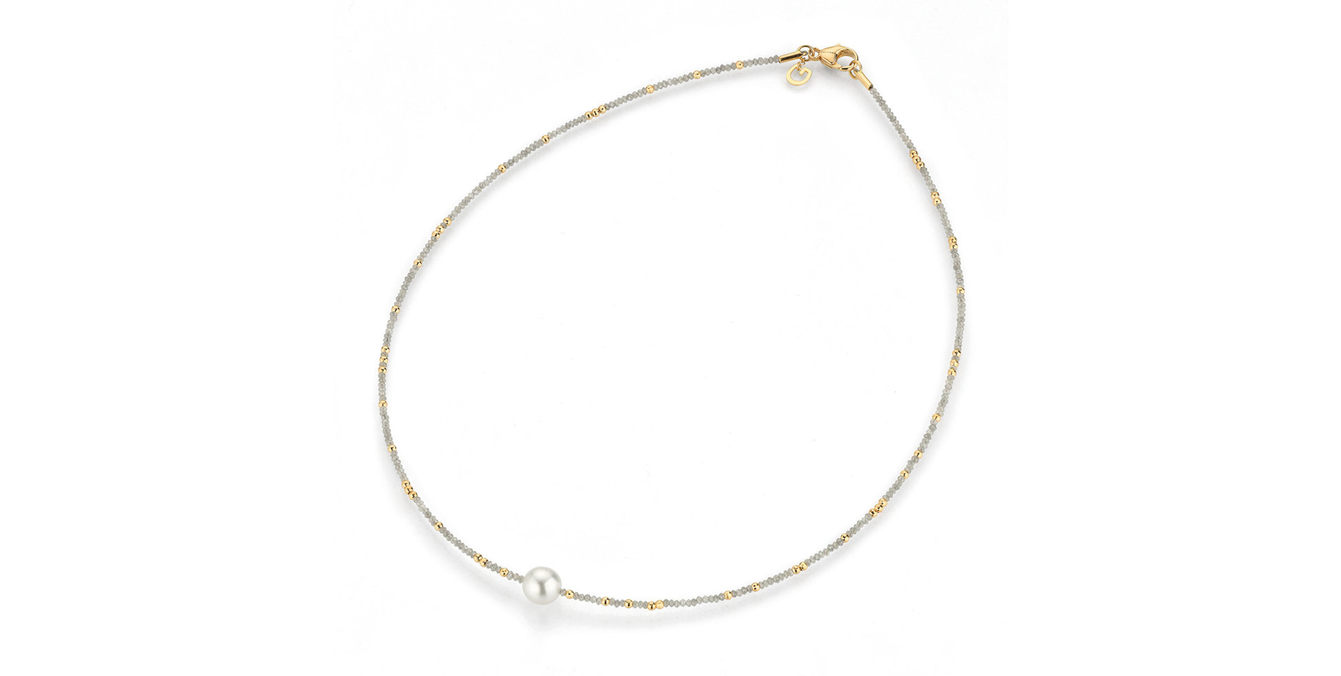 Náhrdelník s diamantmi a perlou Castaway