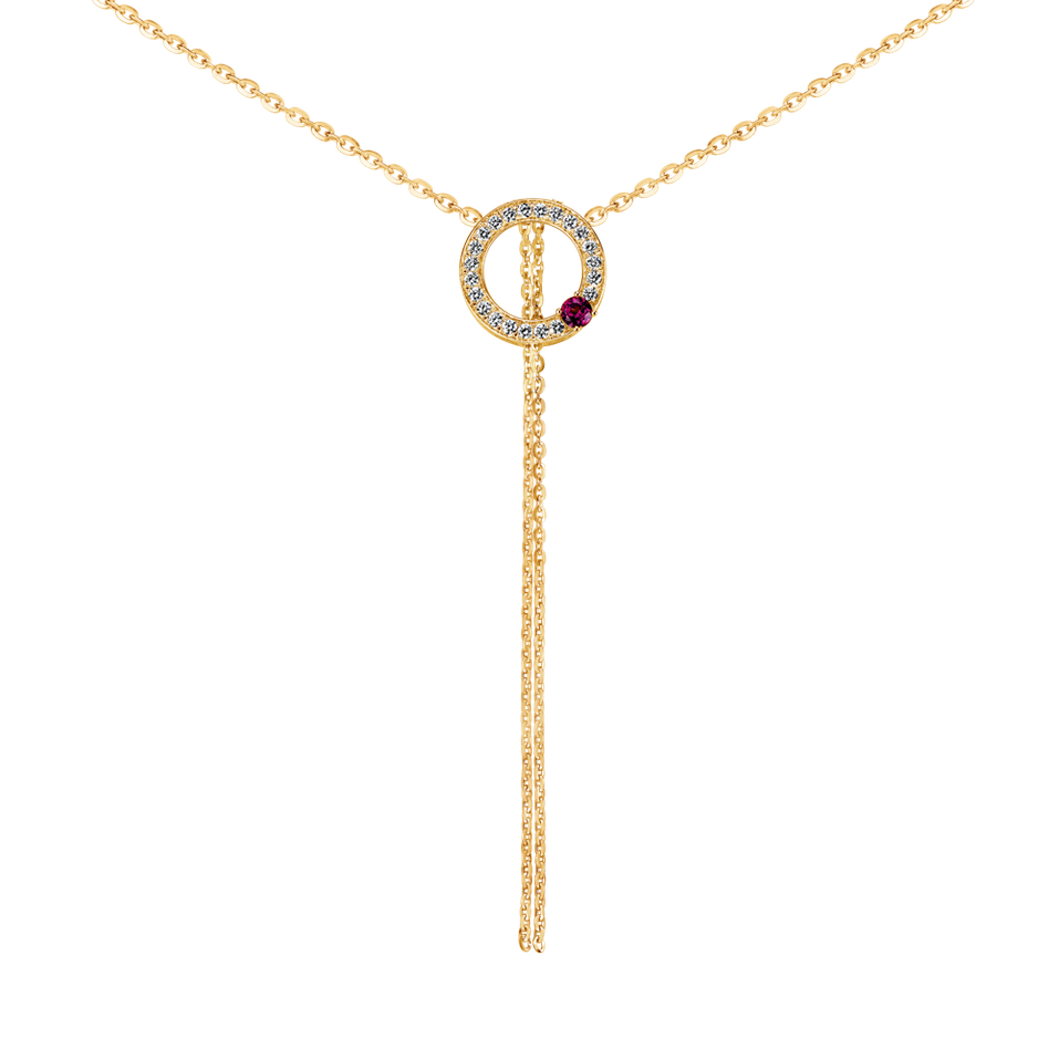 Náhrdelník s diamantmi a rhodolitom Perfect Sphere