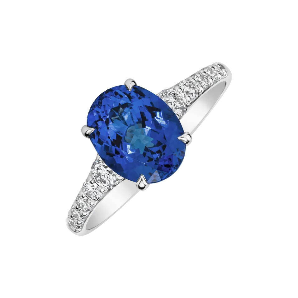 Prsteň s diamantmi a tanzanitom Shimmering dazzle