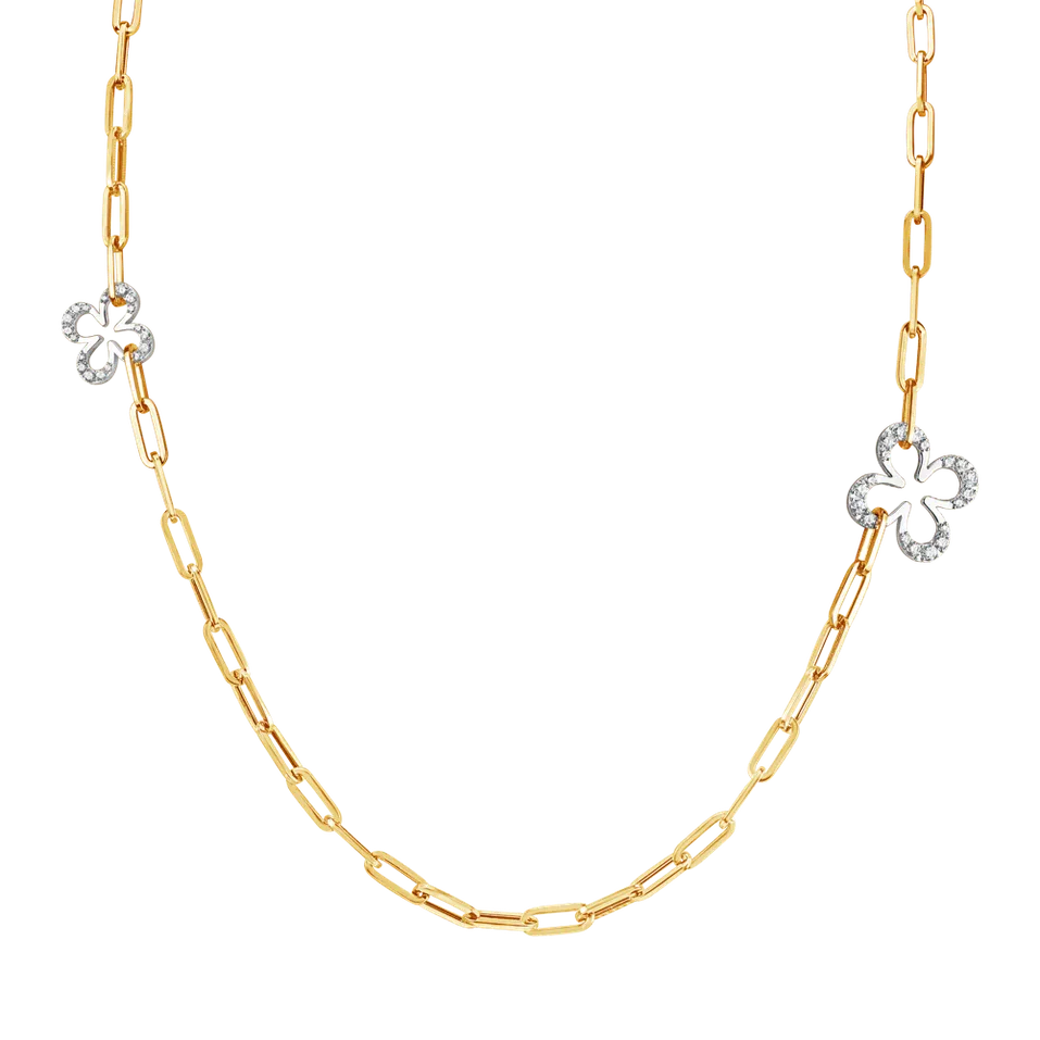 Náhrdelník s diamantmi Edgy Cloverleaf