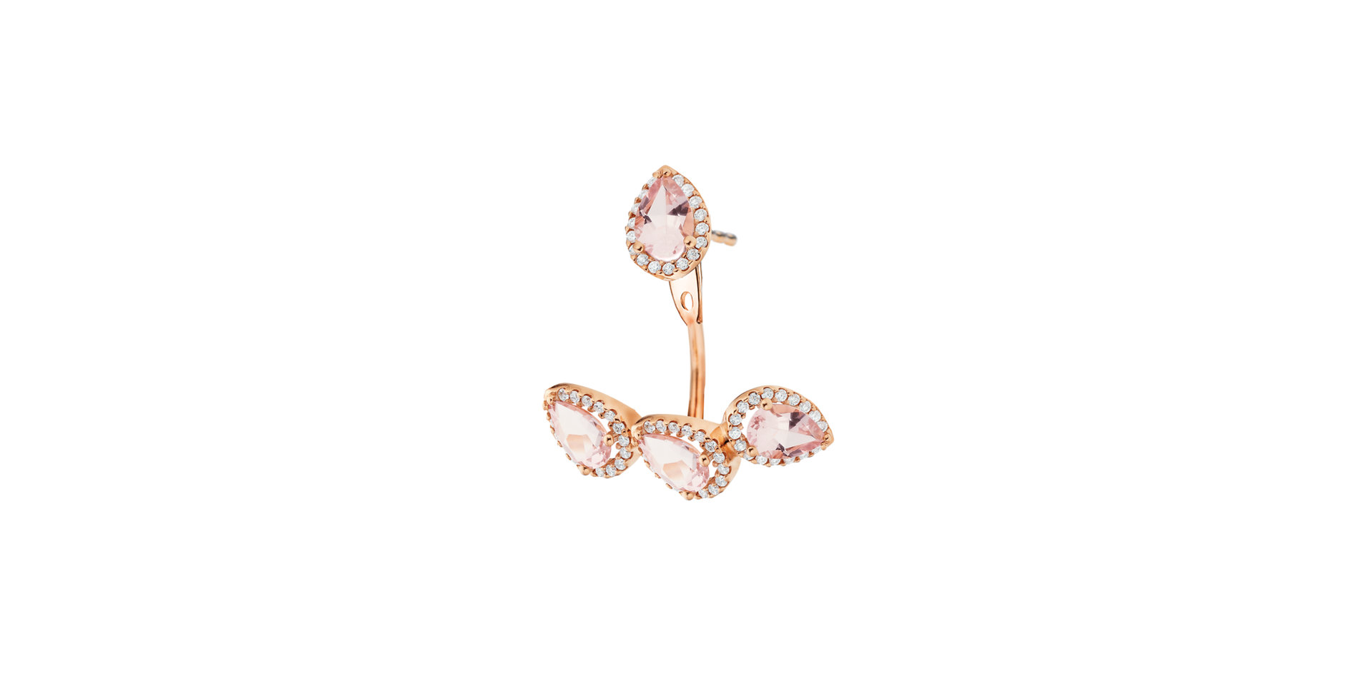 Náušnice/prívesok s diamantmi a morganitom Espressivo