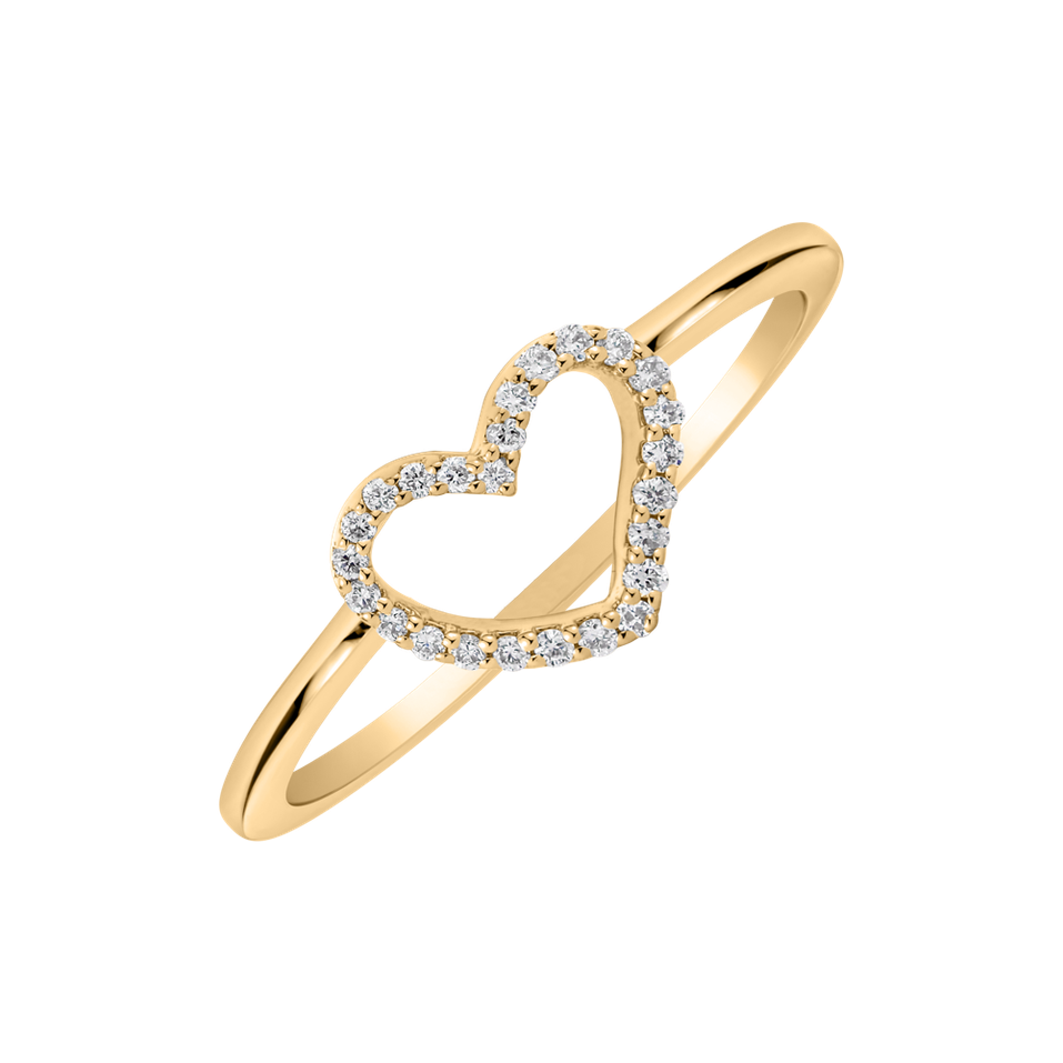 Prsteň s diamantmi Heart Bling