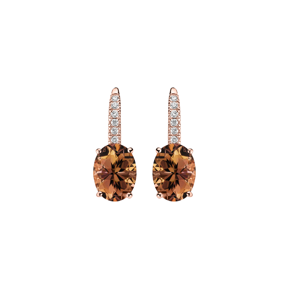 Náušnice s diamantmi a turmalínom Iris Elegance