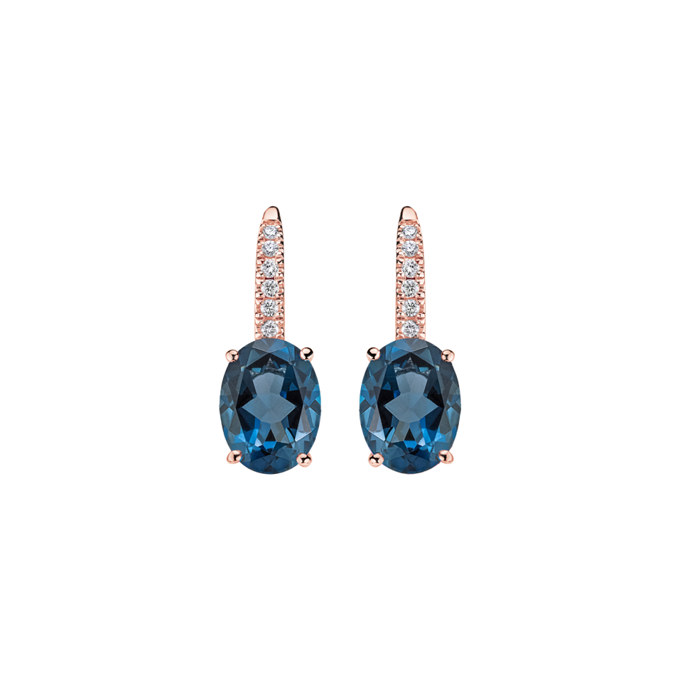 Náušnice s diamanty a turmalínem Iris Elegance