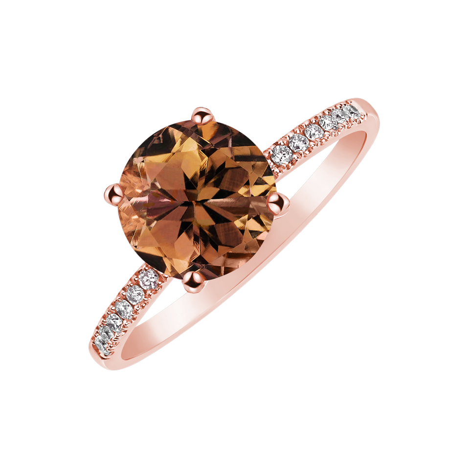 Prsteň s diamantmi a turmalínom Bethy