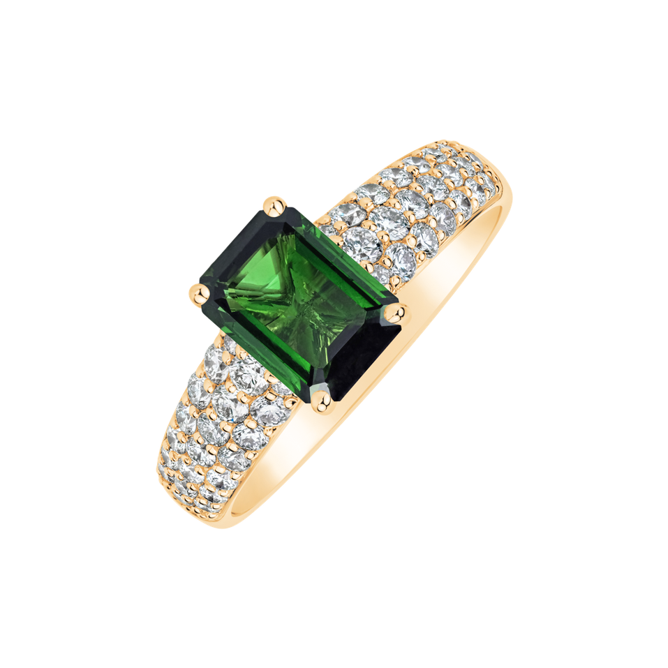 Prsteň s diamantmi a turmalínom Diamond Whisper
