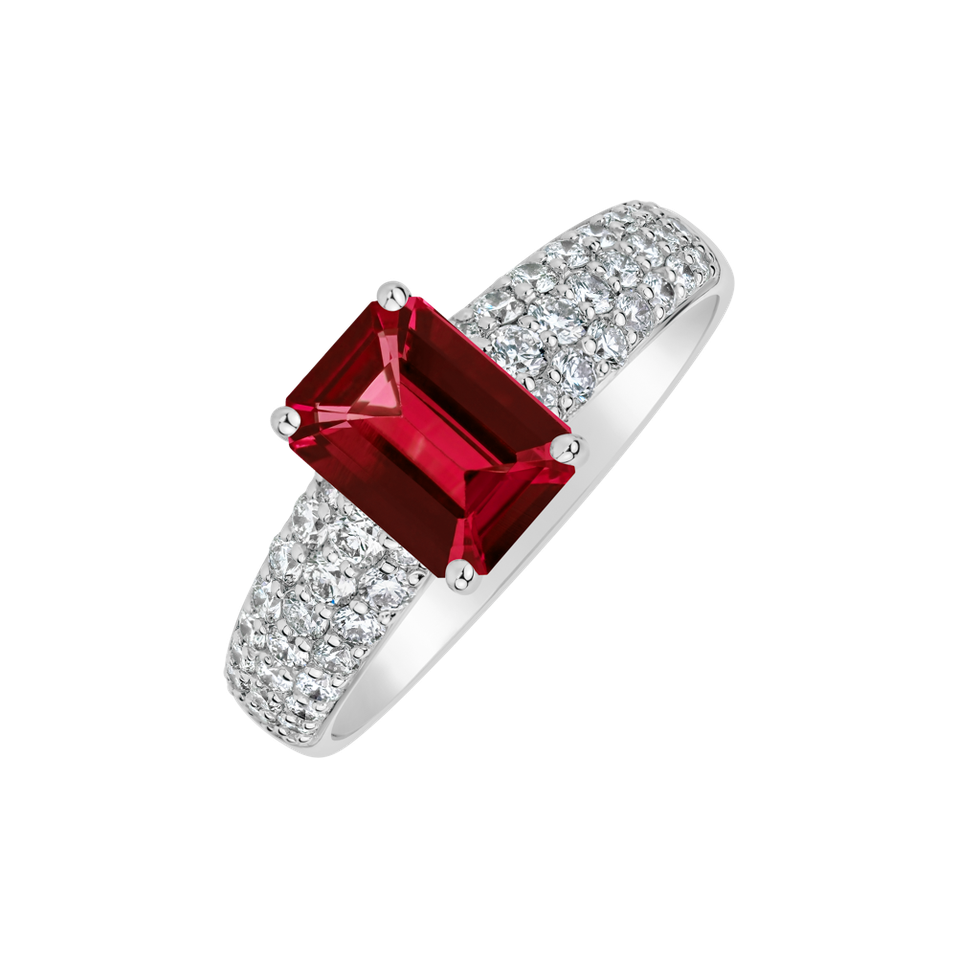 Prsteň s diamantmi a rubínom Diamond Whisper