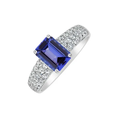 Prsteň s diamantmi a tanzanitom Diamond Whisper