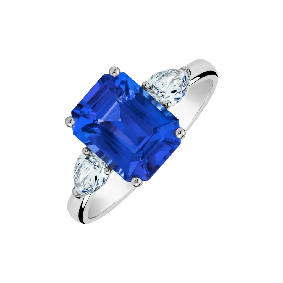 Prsteň s diamantmi a tanzanitom Royal Cordelia