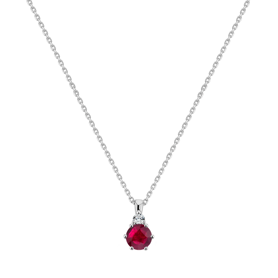 Náhrdelník s diamantom a rubínom Diamara