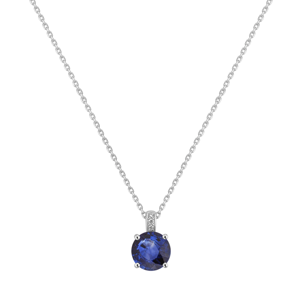 Náhrdelník s diamantmi a zafírom Seraphita